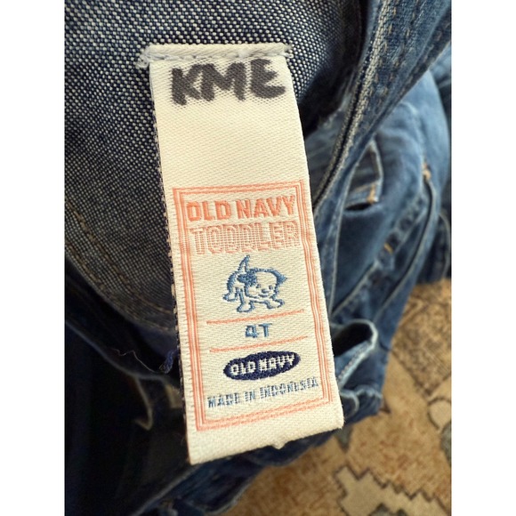 Old Navy Toddler Boys Denim Overalls Medium Wash Cargo Pockets 4T Vintage 2004 - Picture 7 of 11